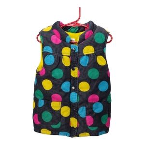 Carter's Vest Girls Size 5 Grey With Colorful Polka Dots